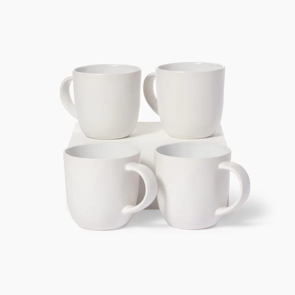 Leeway Mug, Solid White, Set of 4