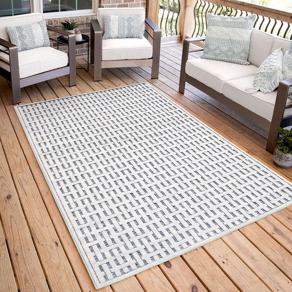 Island Retreat 9' x 13' Gilded Gate Area Rug, Natural