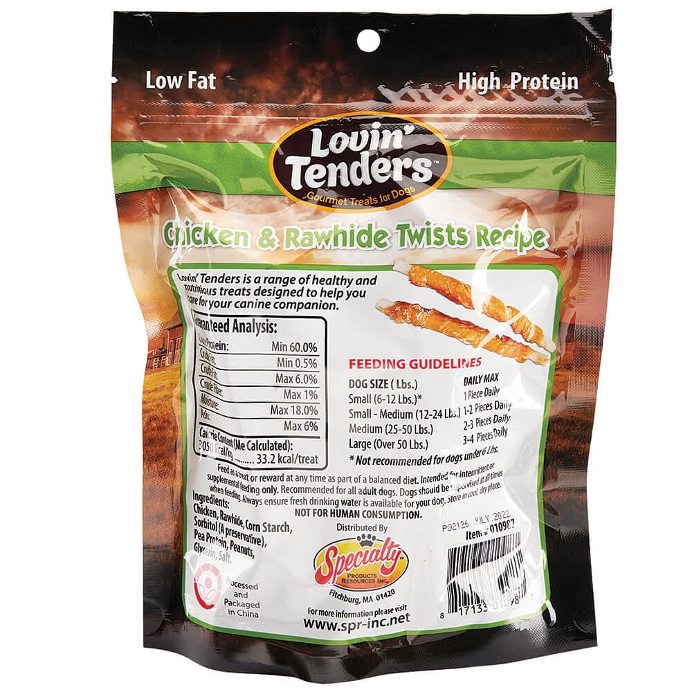 Lovin' Tenders Chicken & Rawhide Twist Dog Treats, 7 oz