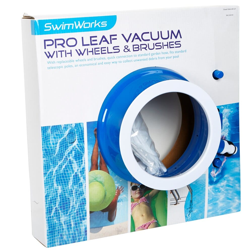 Swim Works Pro Leaf Pool Vacuum with Wheels & Brushes, 15"