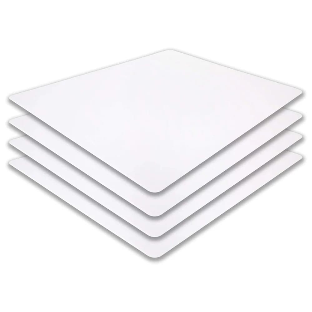 Thirteen Chefs Commercial Grade White Cutting Mats, 15" x 12", 4 Pack