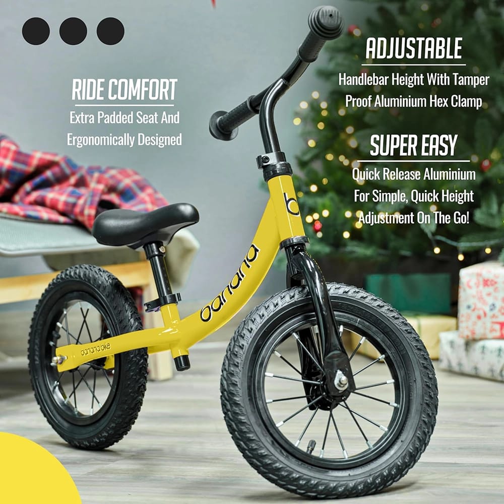 Banana Bike GT Lightweight Balancing Bike, Yellow