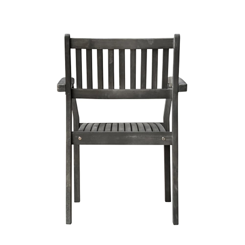 Patio Stacking Armchairs, Gray, Set of 2