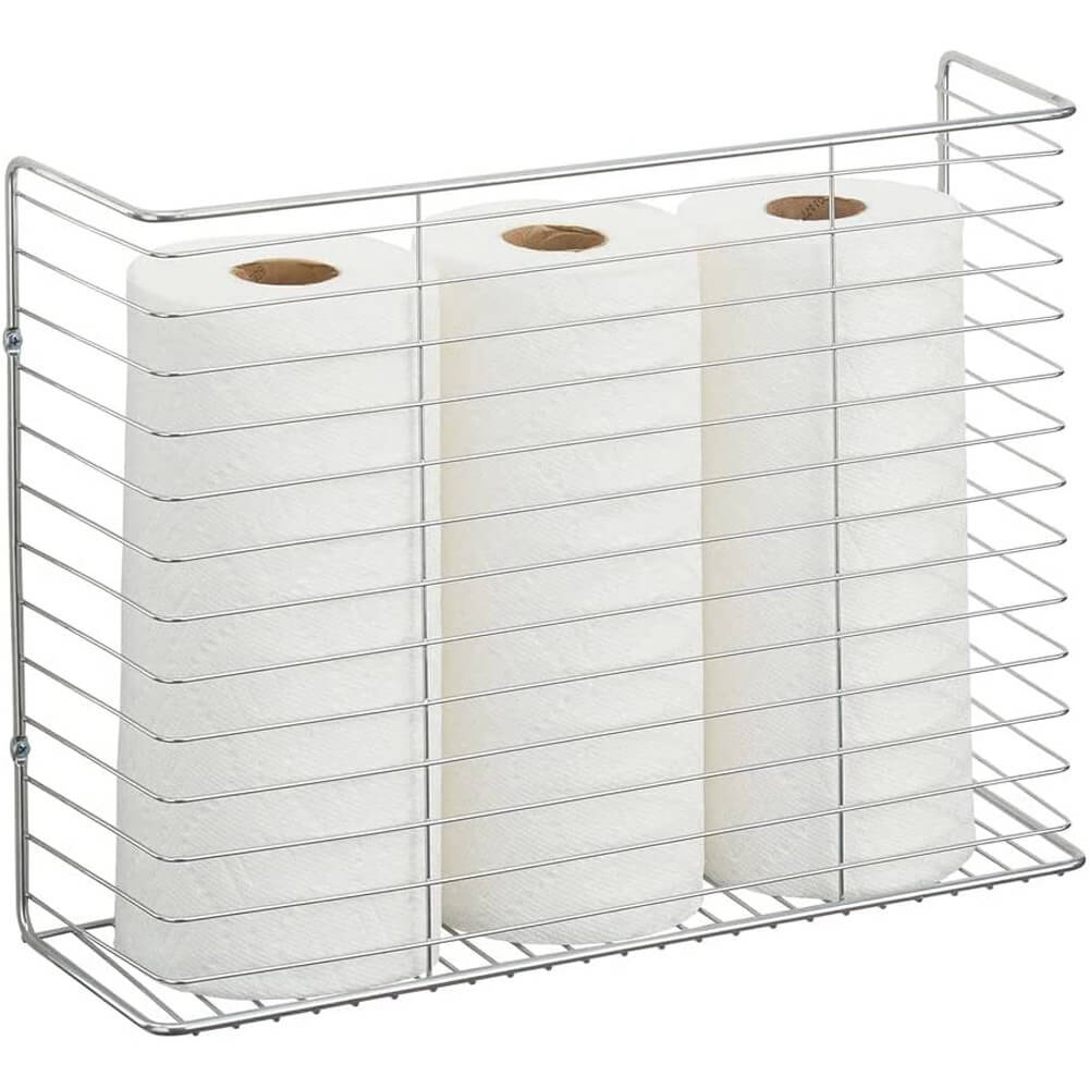 mDesign Metal Wire Wall-Mounted Magazine Holder/Storage Organizer, Set of 2, Chrome