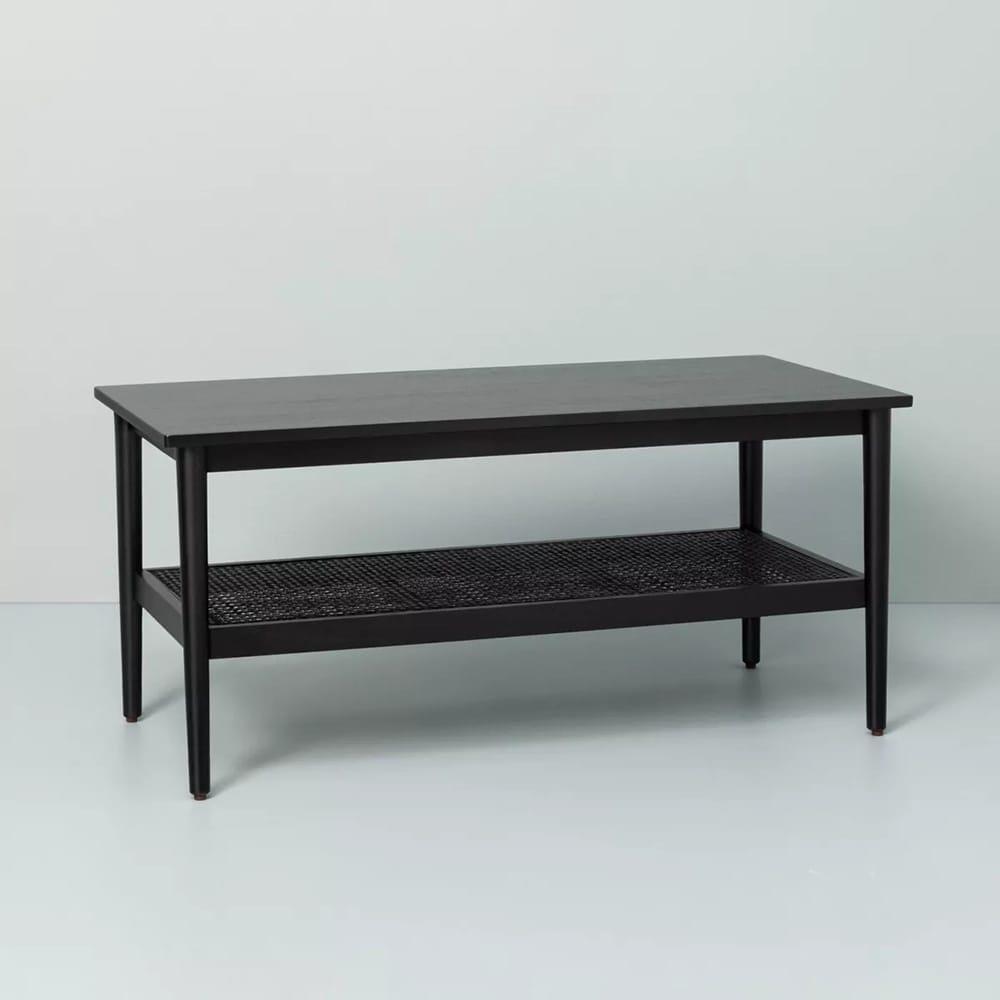 Hearth & Hand with Magnolia Wood & Cane Coffee Table, Black