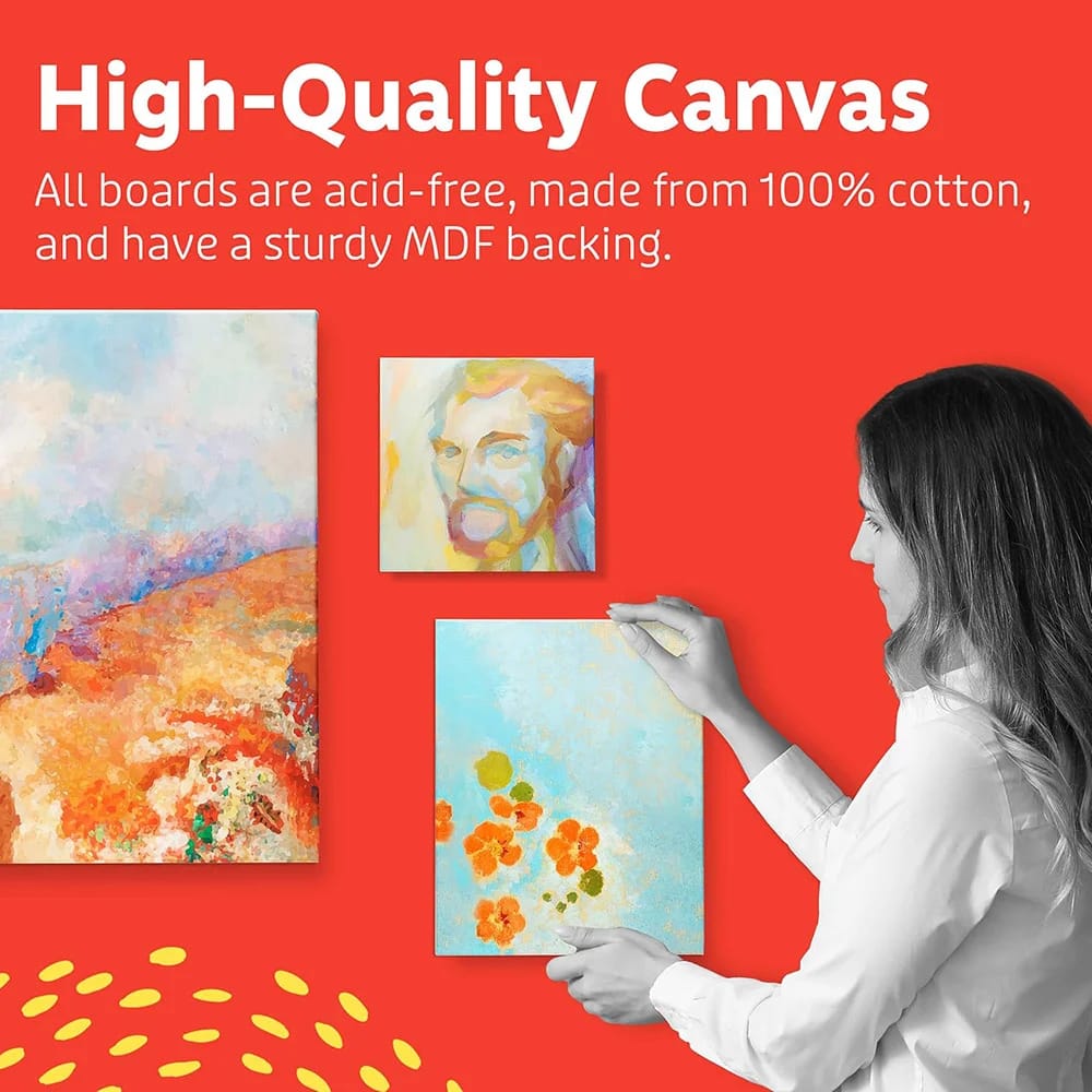 Artlicious 100% Cotton Blank Canvases, 8" x 10", 30 Pack