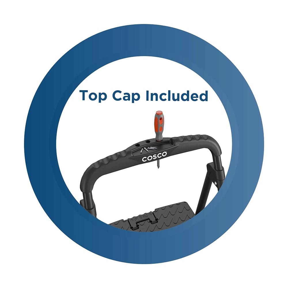 Cosco 3-Step Folding Step Stool with Top Cap, Black