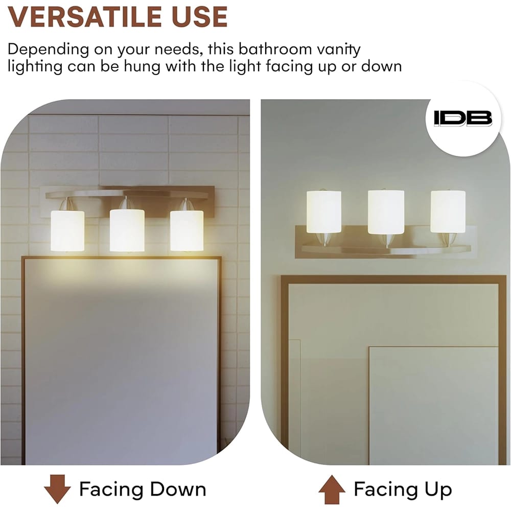 3-Light Vanity Fixture, Brushed Nickel