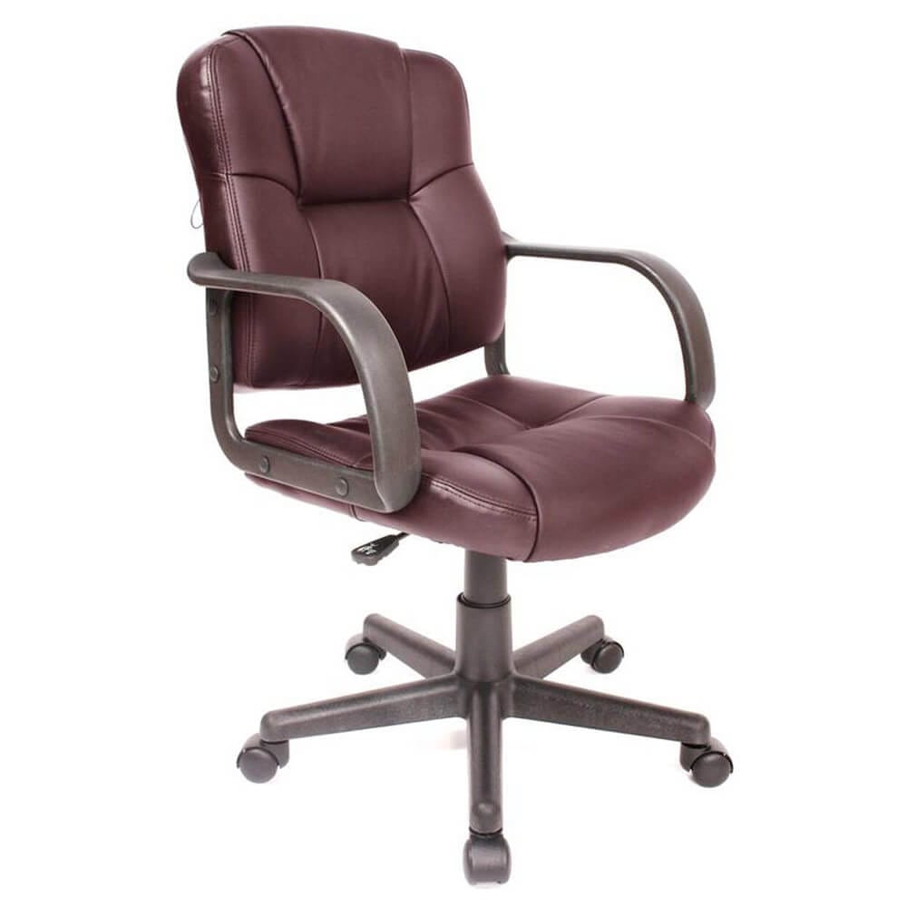 Relaxzen Leather Mid-Back Chair with 2-Motor Massage