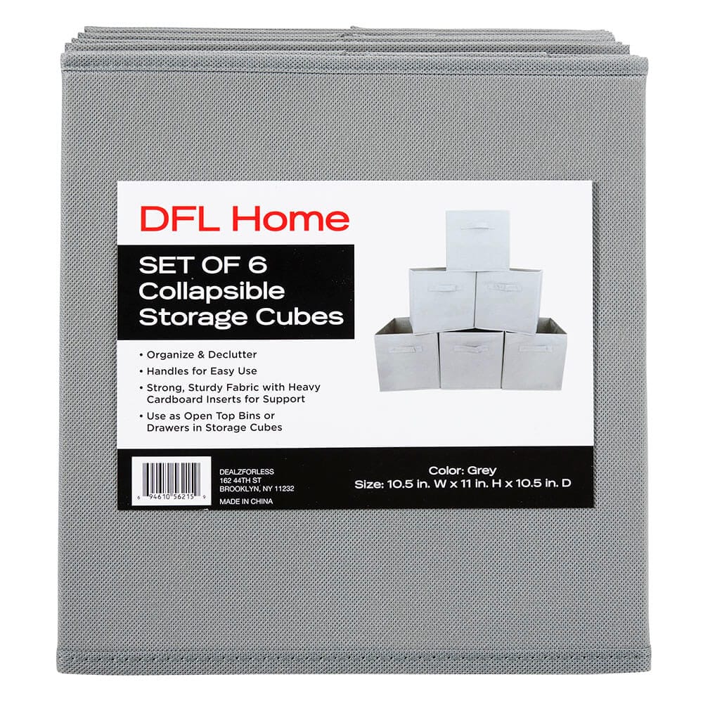 DFL Home Collapsible Storage Cubes, 6 Count