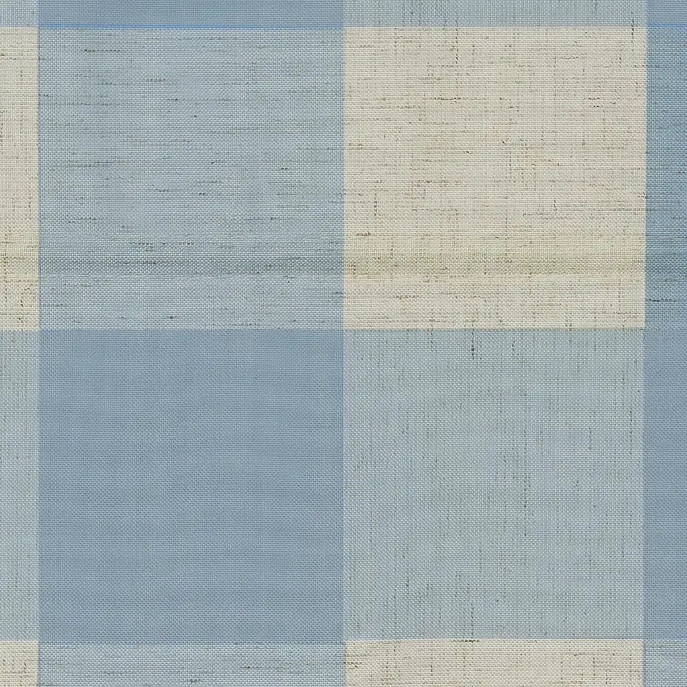 Cordless Fabric Flat Roman Shade, Blue, 23" x 64"