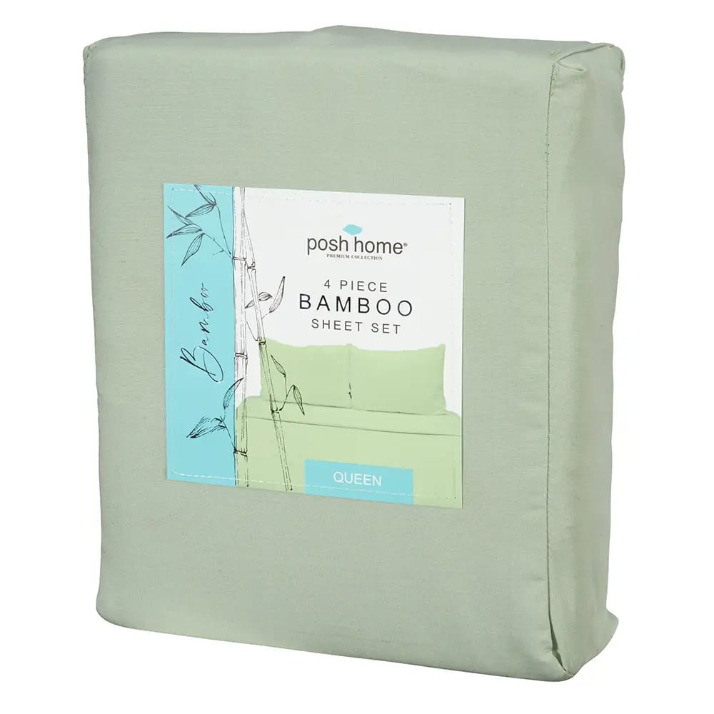 Posh Home 4pc Bamboo Sheet Set, Queen