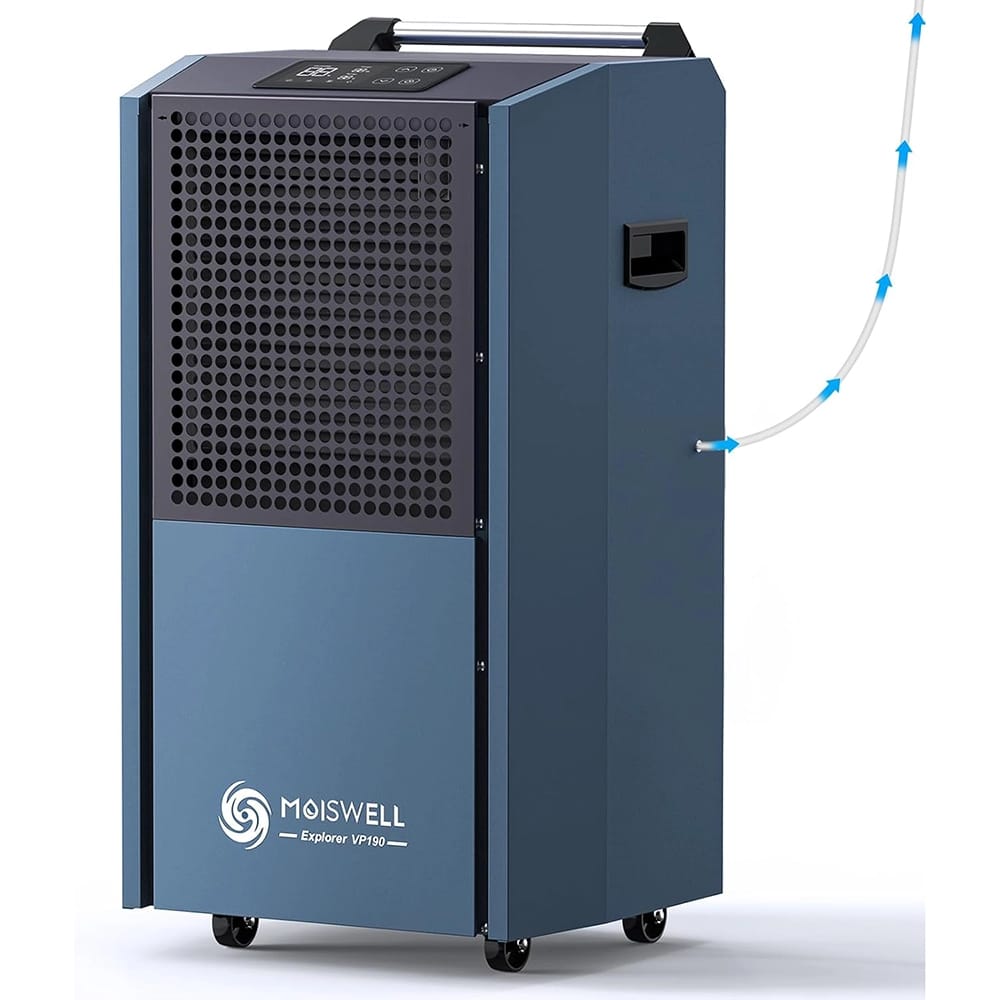 Moiswell 190 Pints Commercial Dehumidifier with Pump, Blue