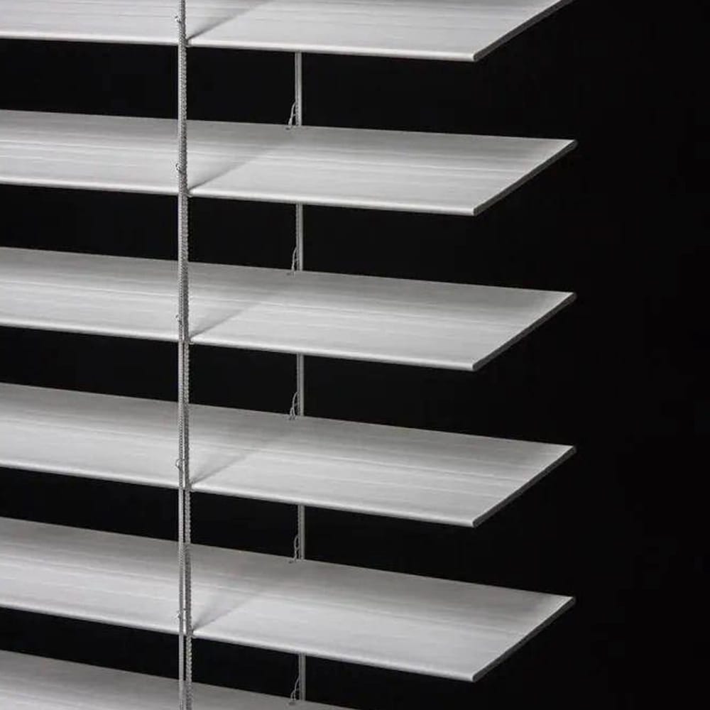 Cordless Premium Faux Wood Blinds with 2.5" Slats, White, 36" x 64"