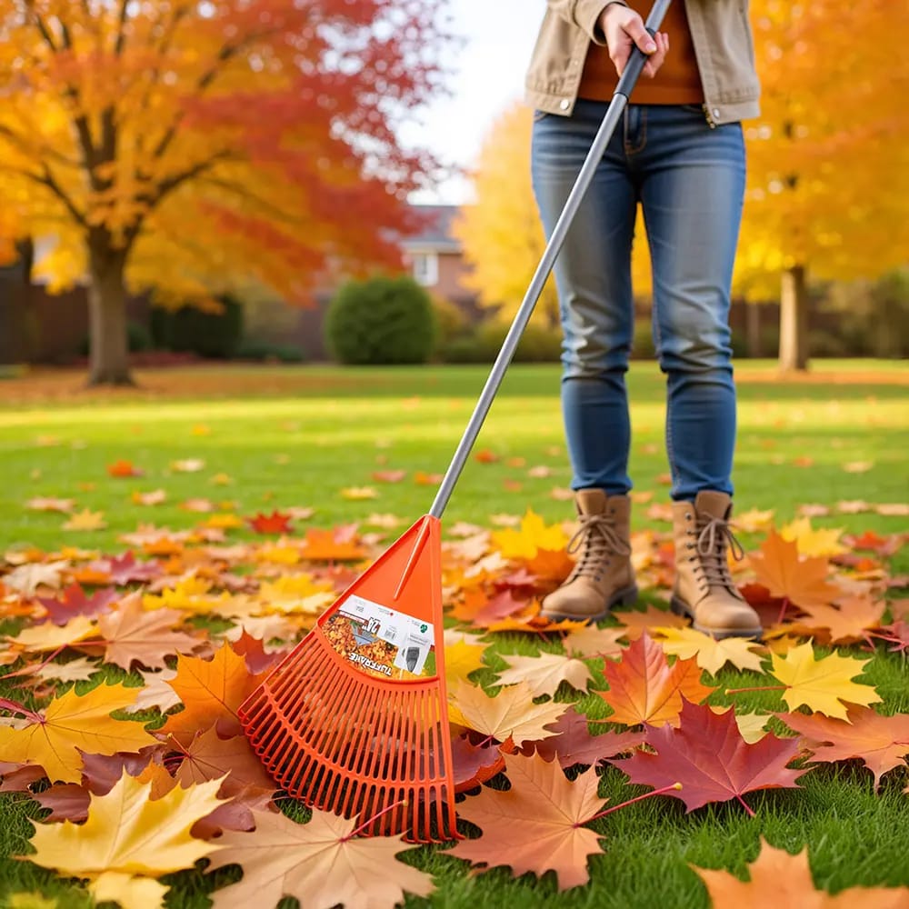 TuffRake Orange Leaf Rake, 24"