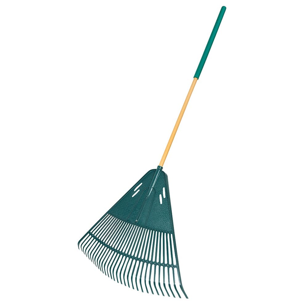 33" Plastic Leaf Rake with Foam Grip Handle