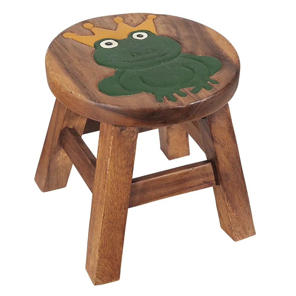 Hand Carved Kids Stool, 4-Pack