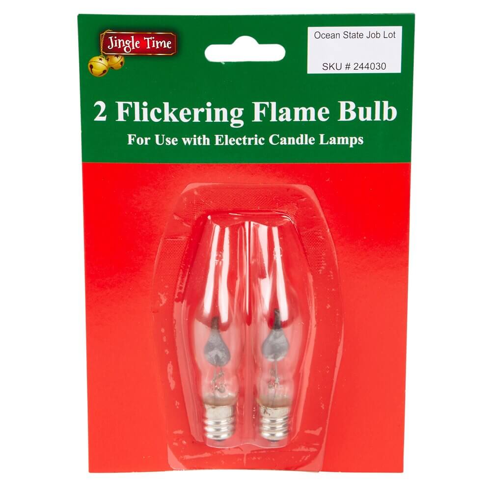 Jingle Time Flickering Flame Replacement Bulbs, 2-Count