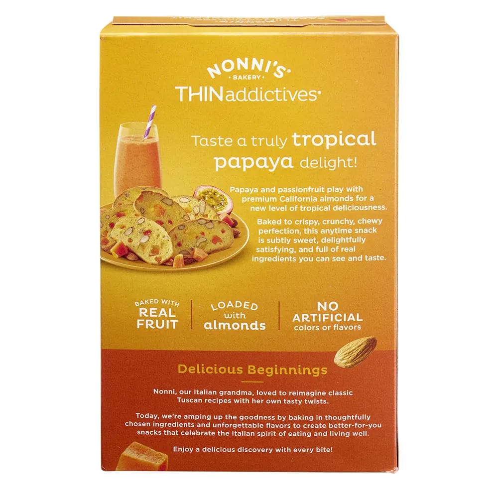 Nonni's THINaddicitves Papaya Passionfruit Almond Crisps, 4.4 oz