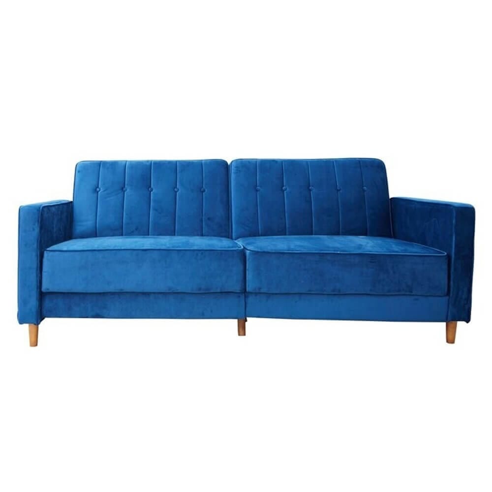 Double-Seated Flannelette Sofa, Blue