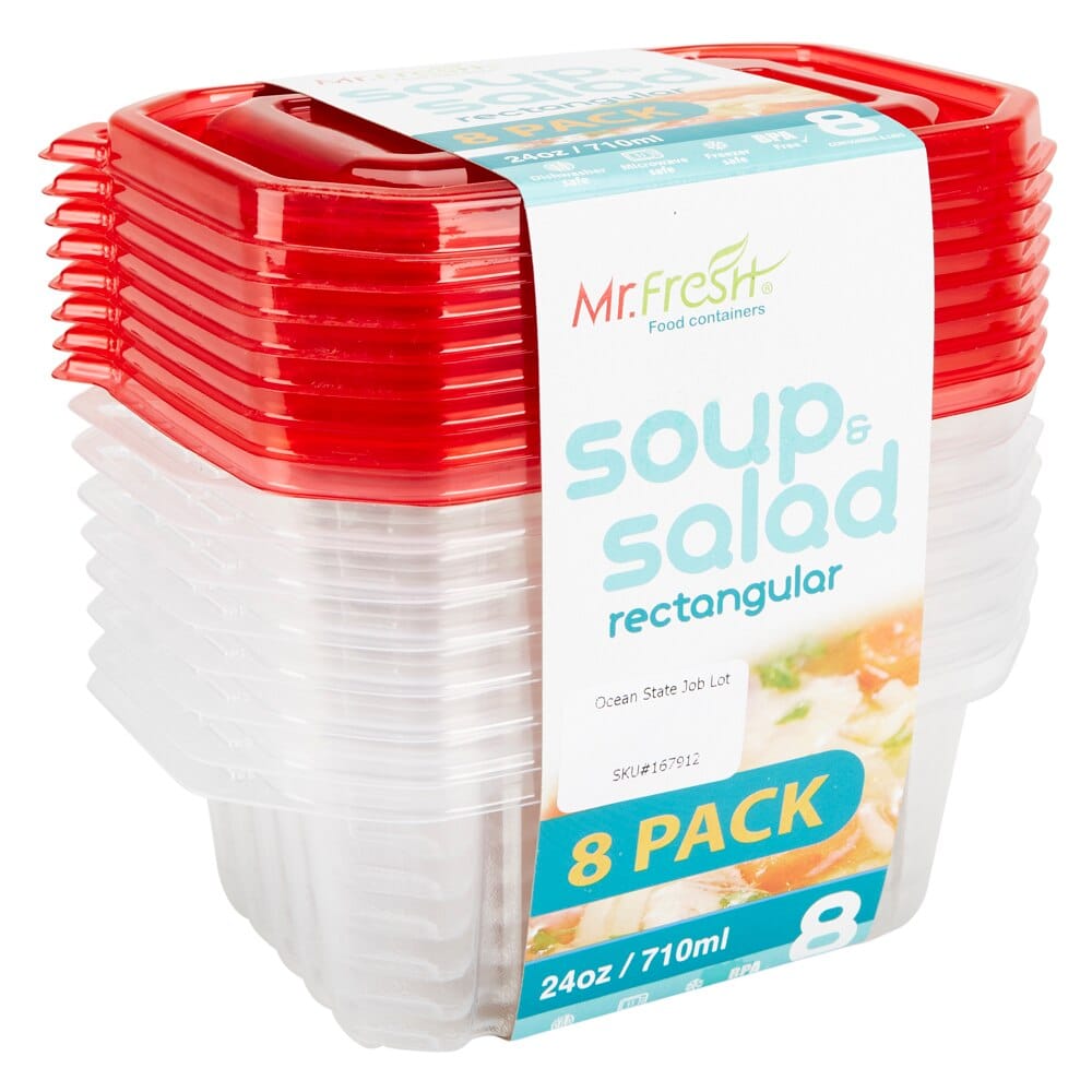 Mr. Fresh Soup and Salad Food Storage Container, 8 Count