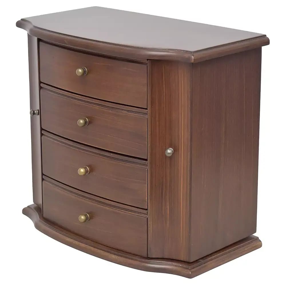Traditional Brushed Jewelry Box, Brown