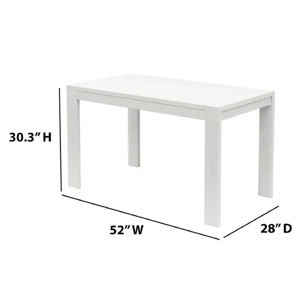 Twin Star Home Rectangular 52" Dining Room Table, Eureka White
