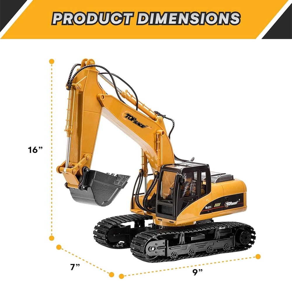 Top Race 15 Channel Remote Control Excavator with Remote