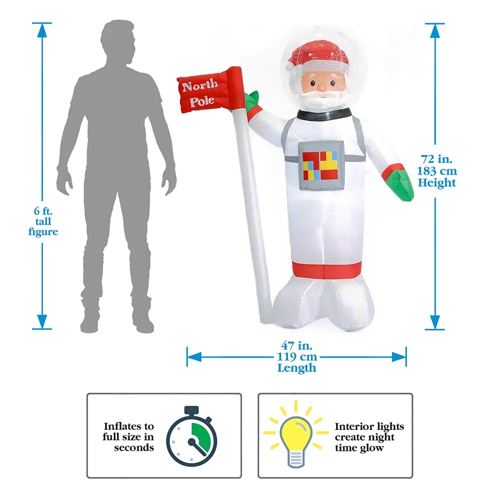 6' Spaceman Santa Inflatable