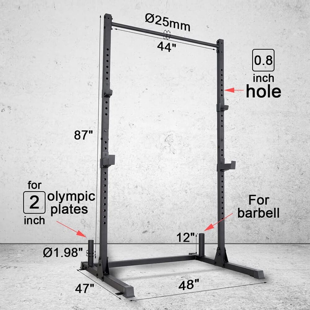 papababe Barbell Power Rack with 800 lb Weight Capacity