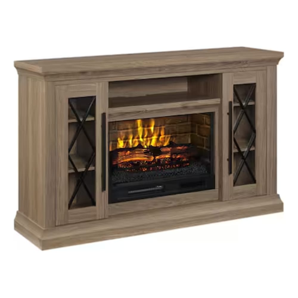 Whalen 58-Inch Freestanding Fireplace Console, Tan