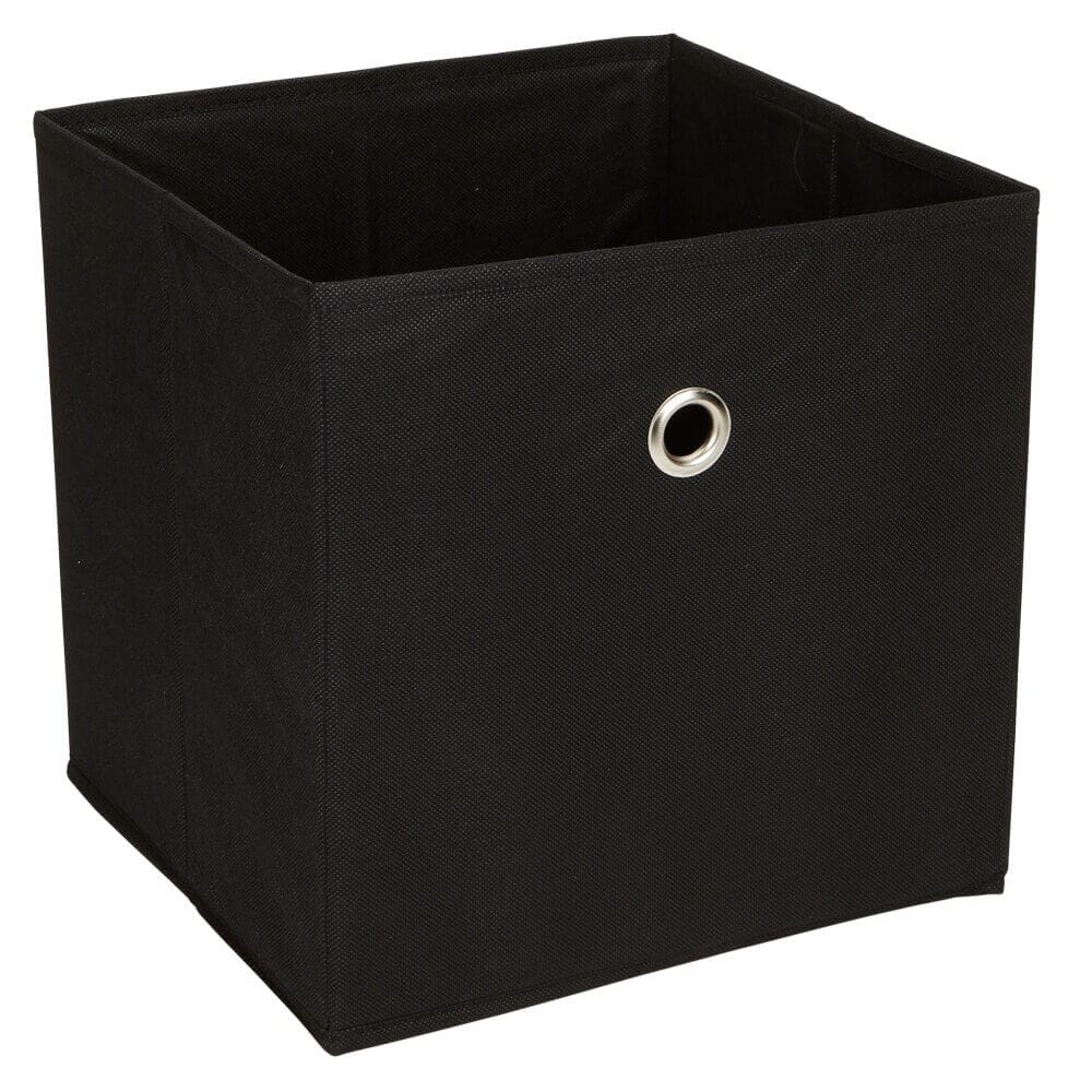 West Bay Black Fabric Storage Cube