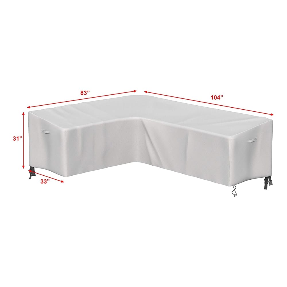 Simple Houseware L-Shaped Left-Facing Waterproof Patio Sectional Sofa Cover