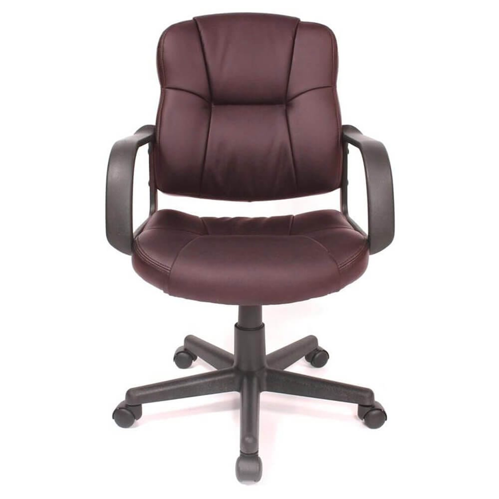 Relaxzen Leather Mid-Back Chair with 2-Motor Massage