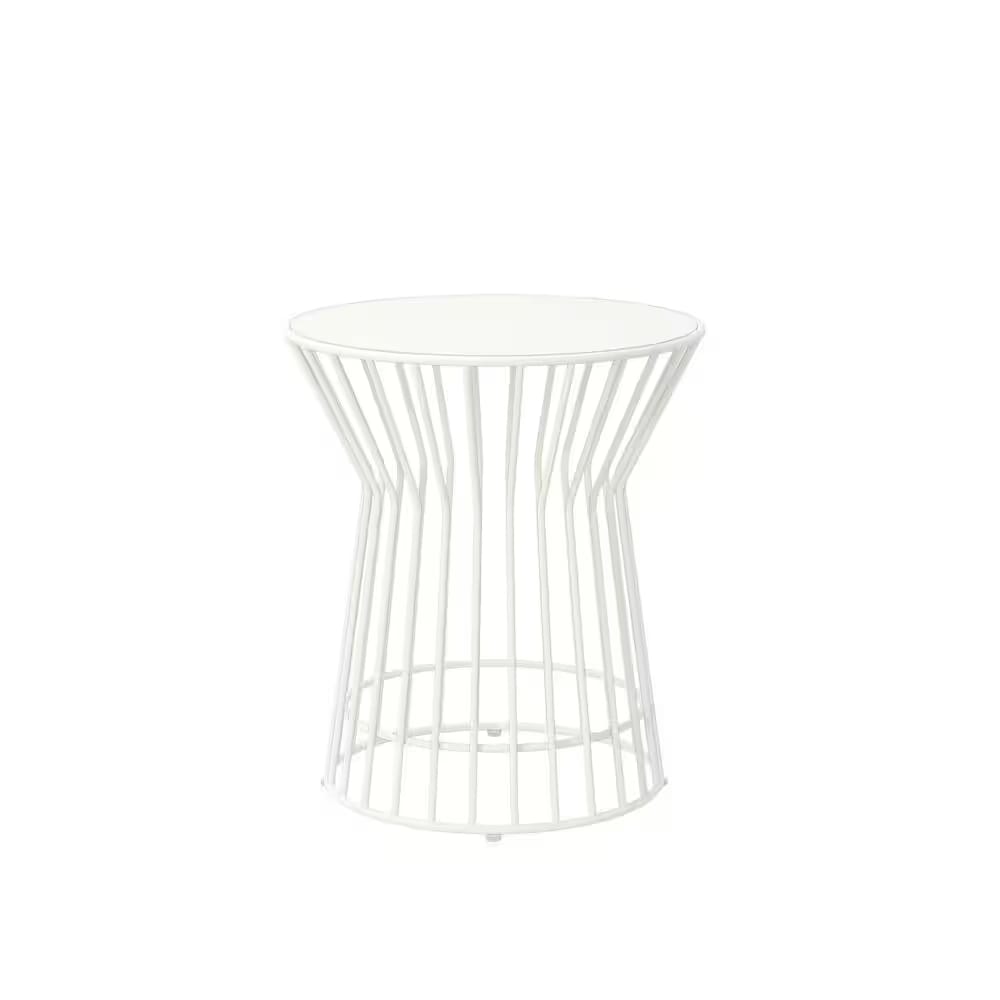 Novogratz Metal Outdoor Side Table, White