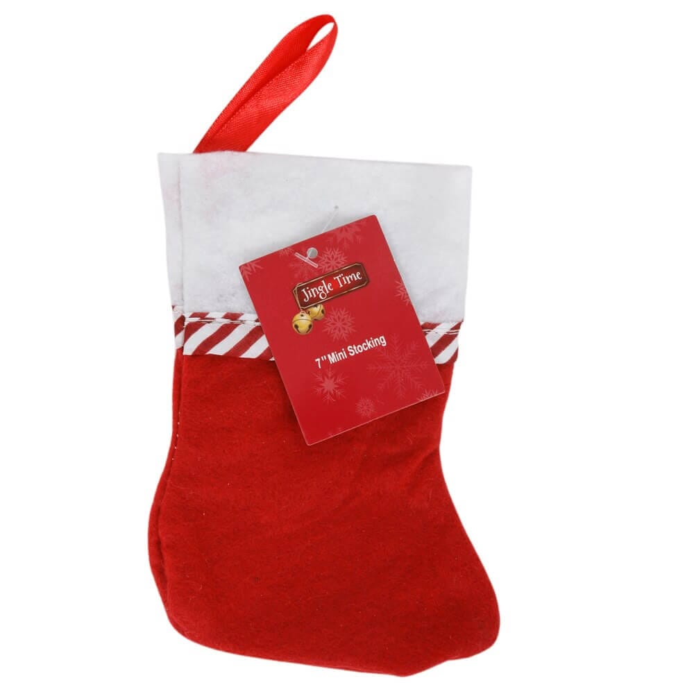 Jingle Time 7" Mini Christmas Stocking