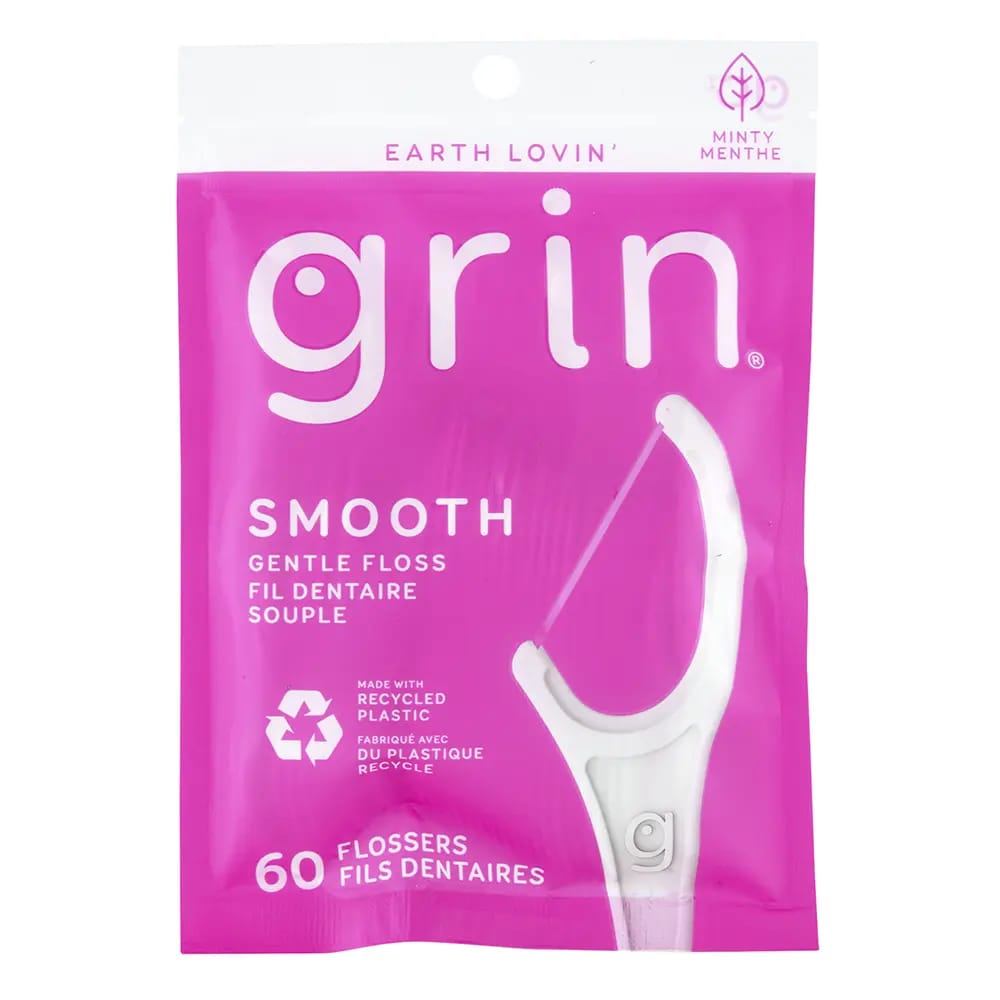 Grin Minty Smooth Flossers, 60 Count