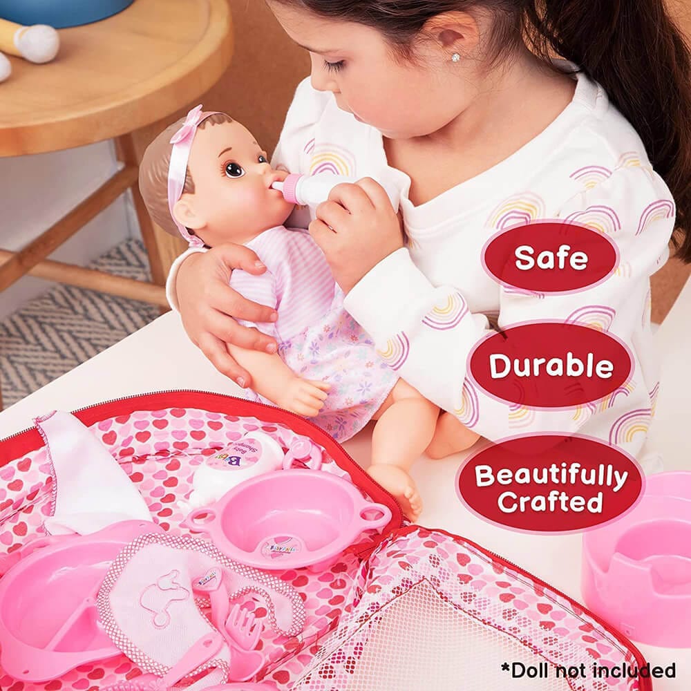 Prextex Baby Doll Accessories Set with Carrying Case