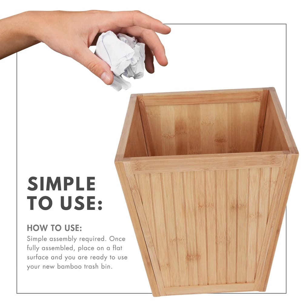 ToiletTree Products Bamboo Trash Bin