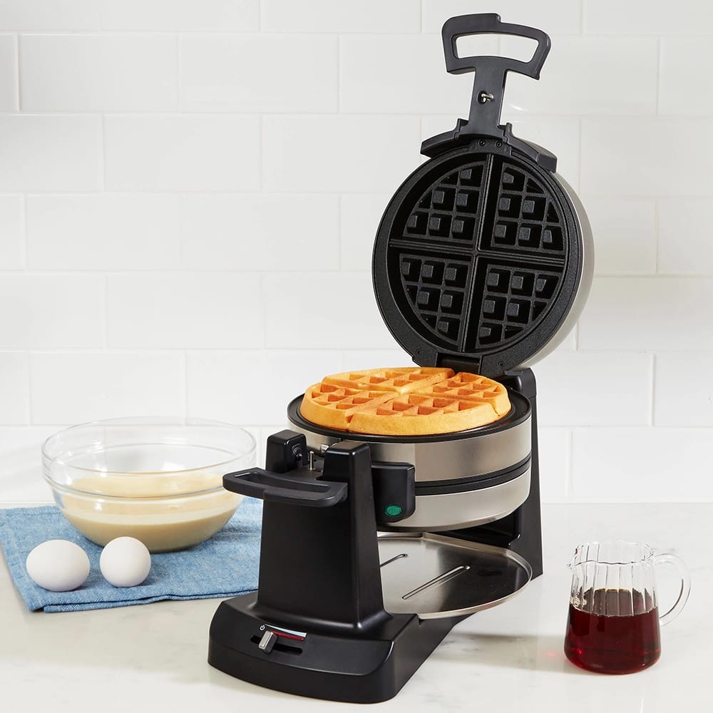 Cuisinart Double Flip Belgian Waffle Maker, Black/Stainless Steel (Factory Refurbished)