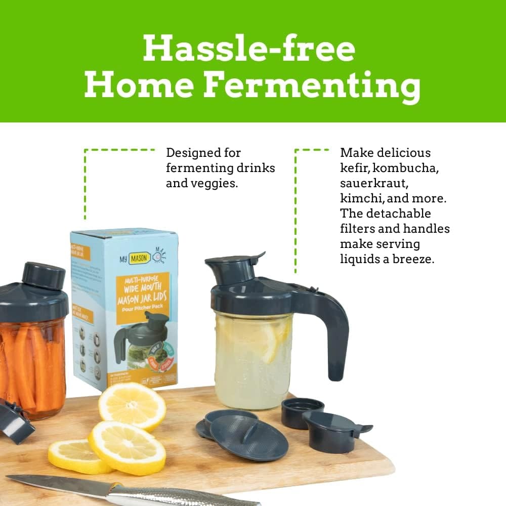 Nourished Essentials Mason Jar Drinking Lids and Pour Spout Lid