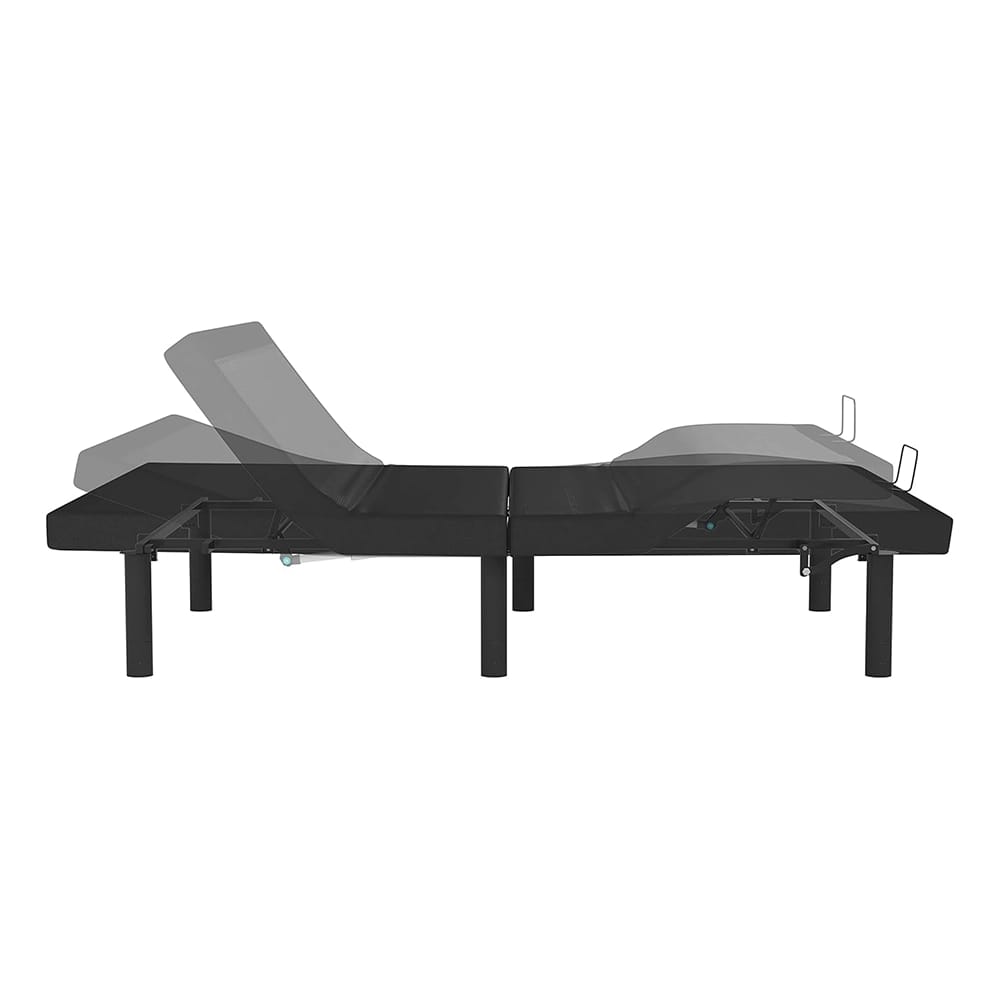 Adjustable Bed Base with Wireless Remote, Black, Full