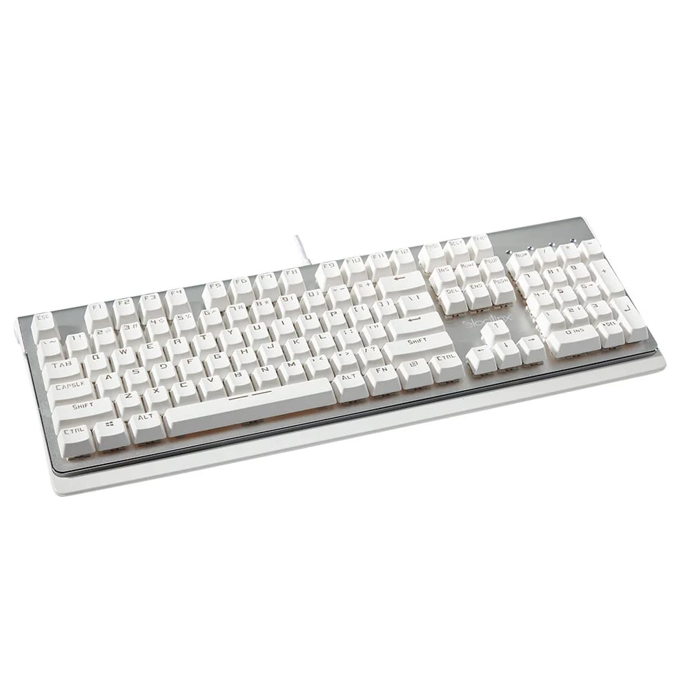 Velocilinx Wired Mechanical Gaming Keyboard, Silver/White