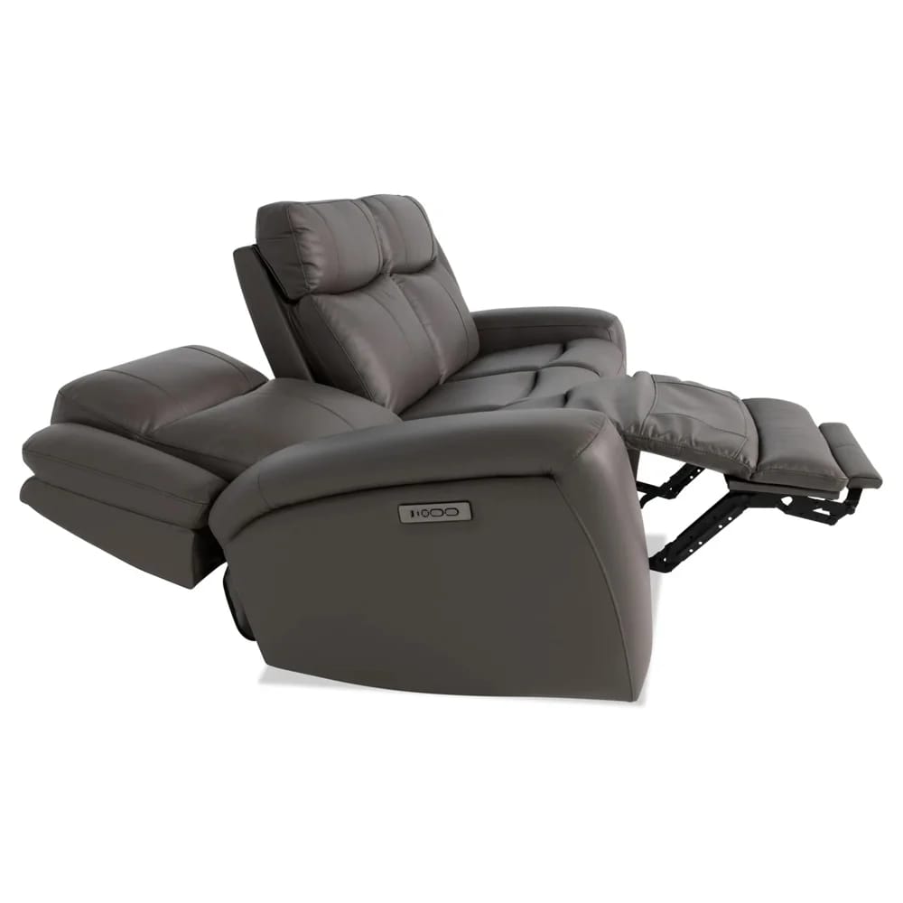 Verona Leather Power Reclining Sofa, Gray