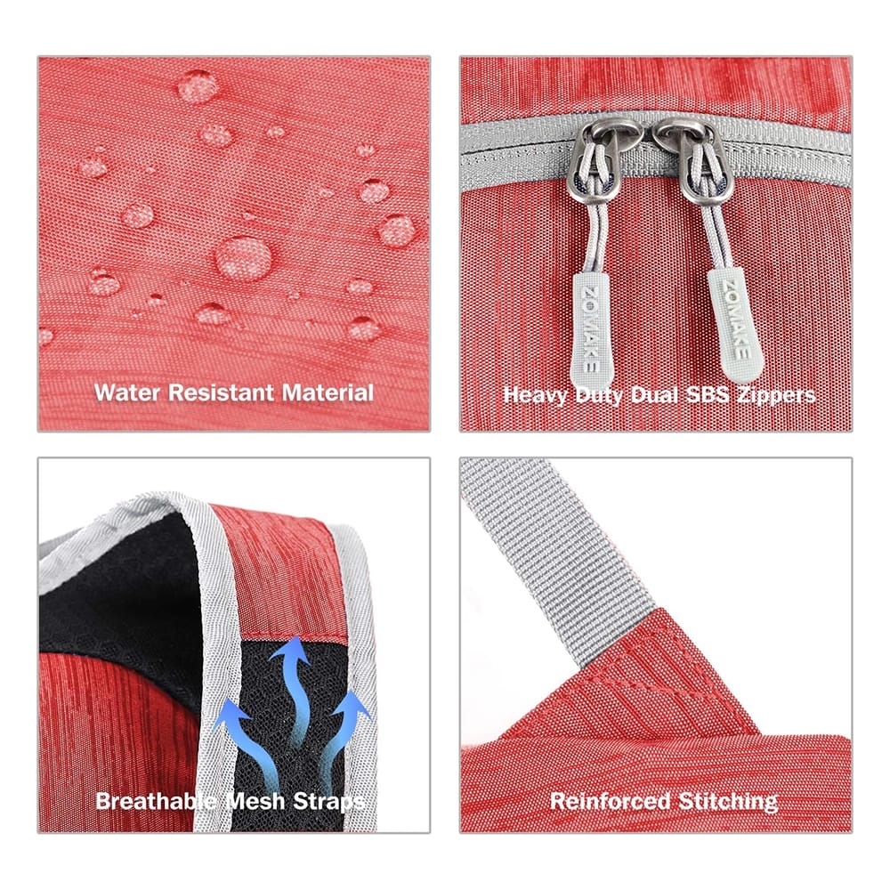 ZOMAKE Ultra Lightweight Packable Backpack, 18L, Red