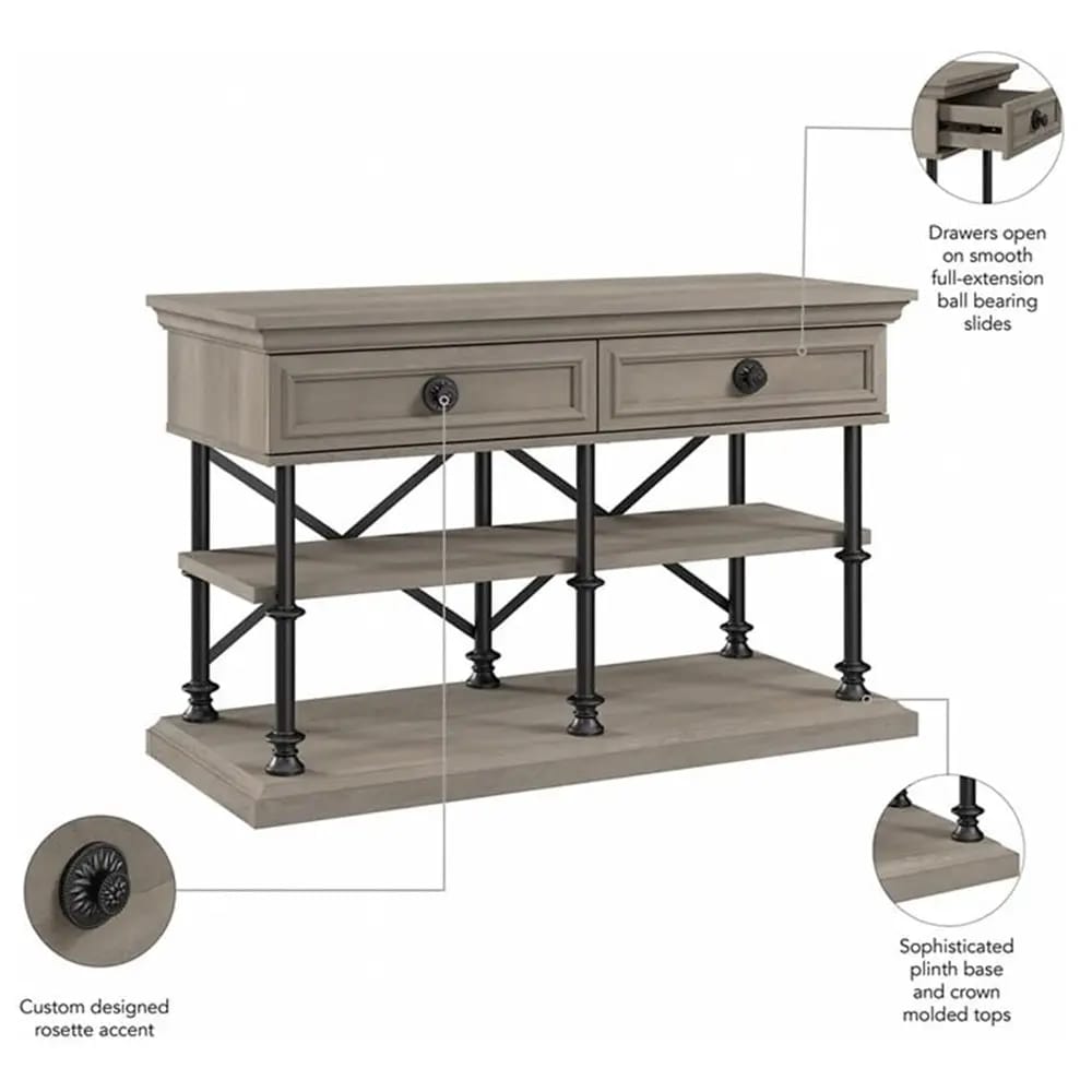 Bush Home Coliseum Designer Console Table, Driftwood Gray