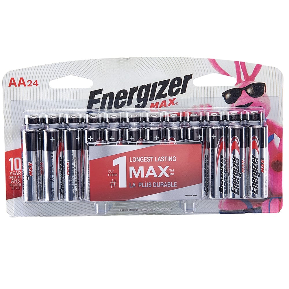 Energizer Max Alkaline AA Batteries, 24-Pack