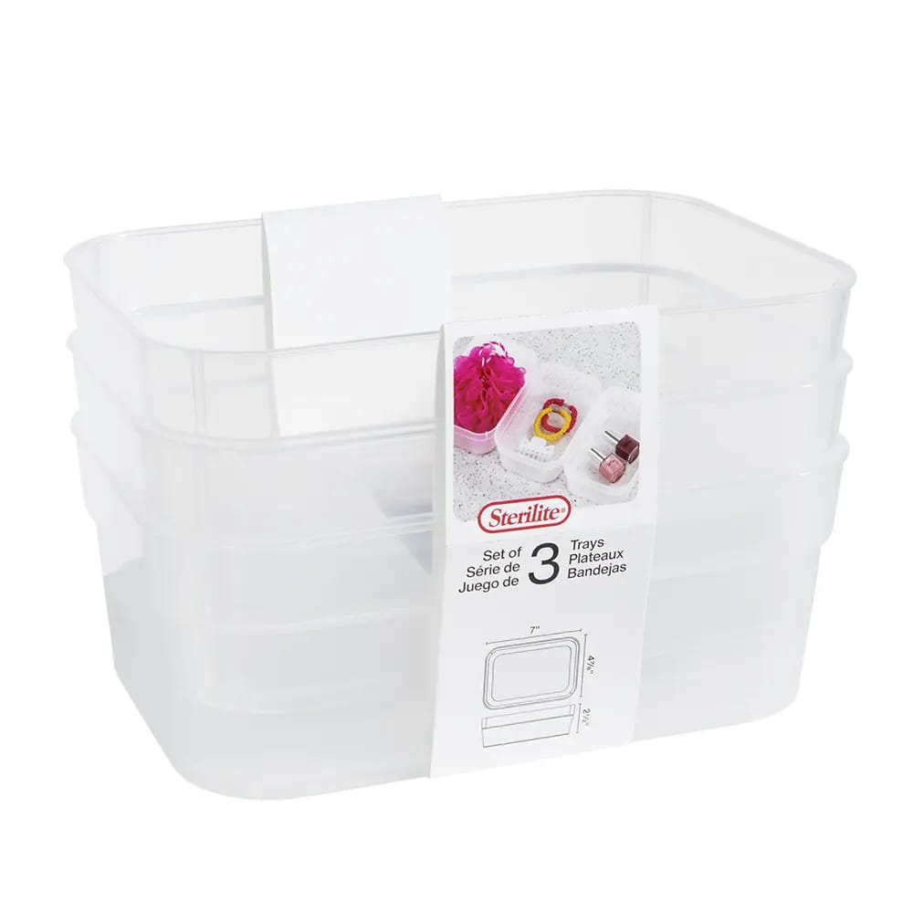 Sterilite Medium Storage Trays, 3 Count