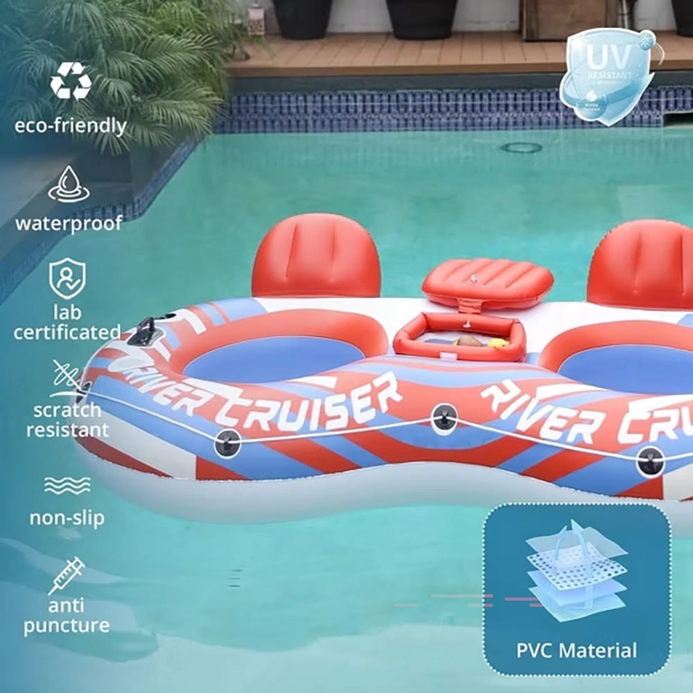 Sunrio 2 Person Inflatable River Tube, Red