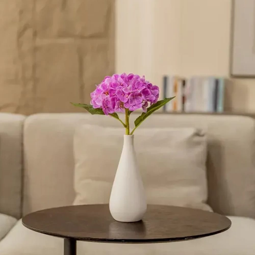Vintage Home 14" Hydrangea in Ceramic Vase, Fuchsia, 2 Pack